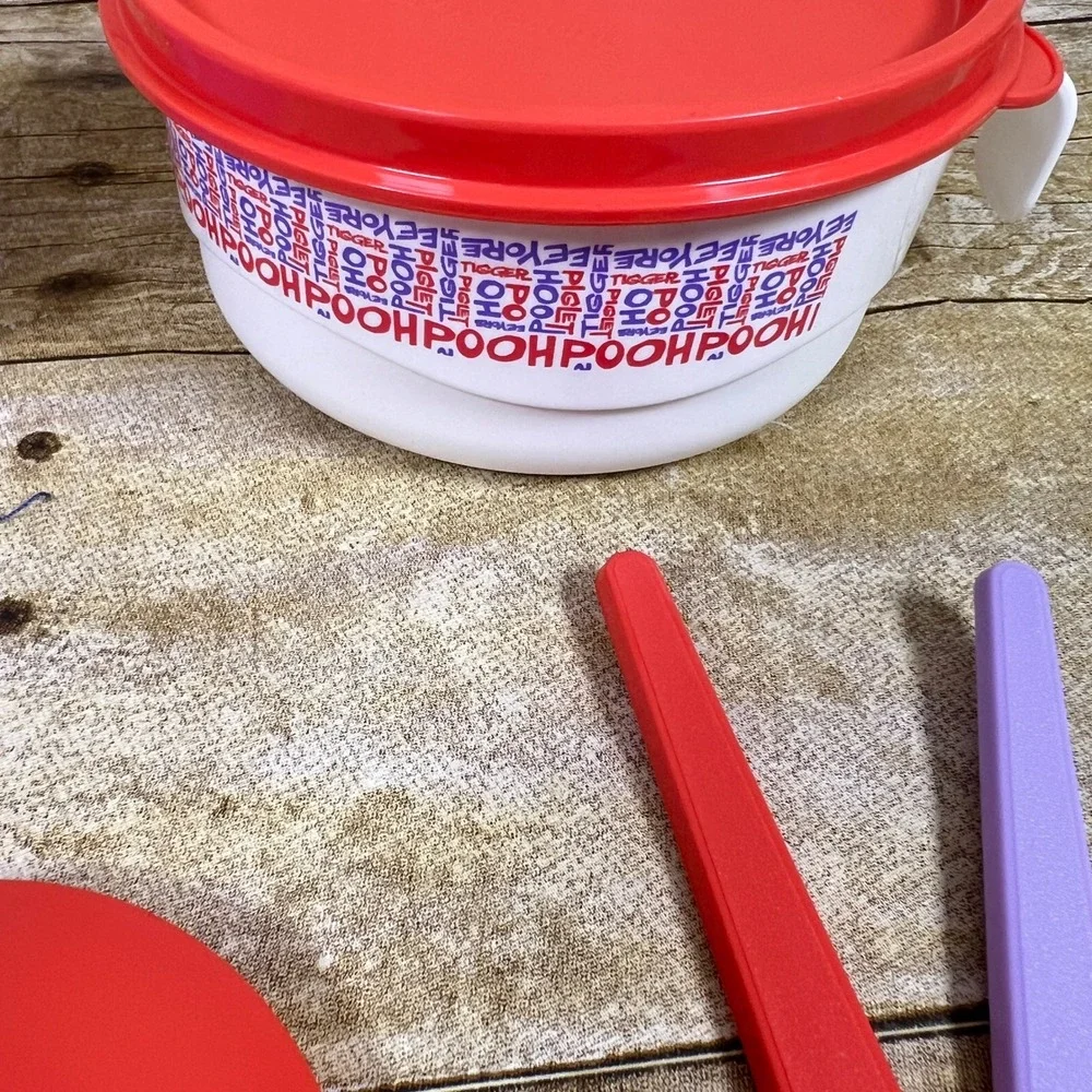 Tupperware Winnie The Pooh Baby Feeding Set- Sippy Cup Snack Bowl Spoons NEW